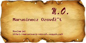 Marusinecz Ozsvát névjegykártya